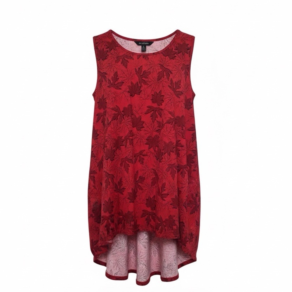 Red Floral Sleeveless Top